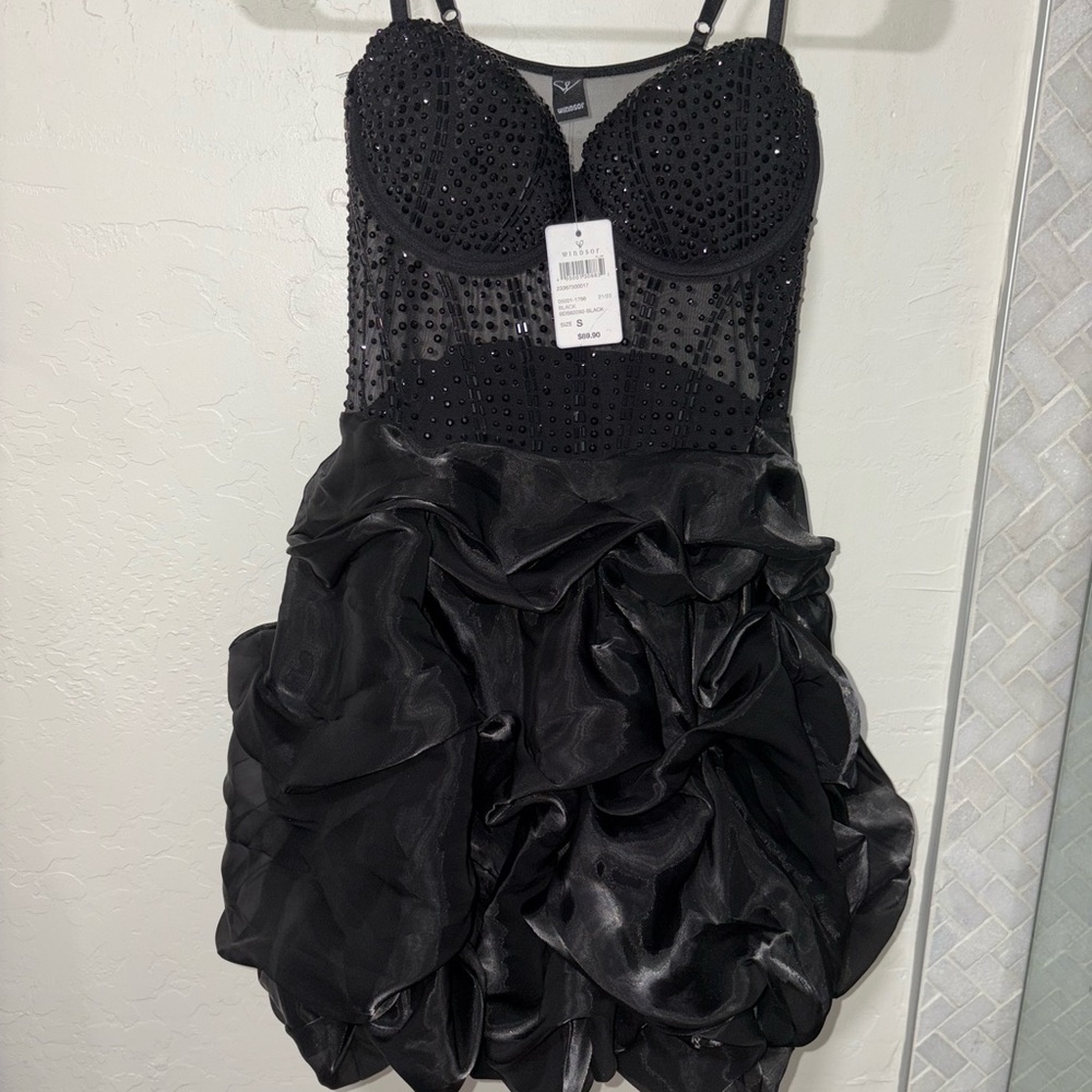 Windsor Black Beaded Corset Dress